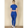 thumbnail image 4 of Ribbed Crop Top with Tie Front & Leggings Set featuring Ruched Hem, 4 of 10