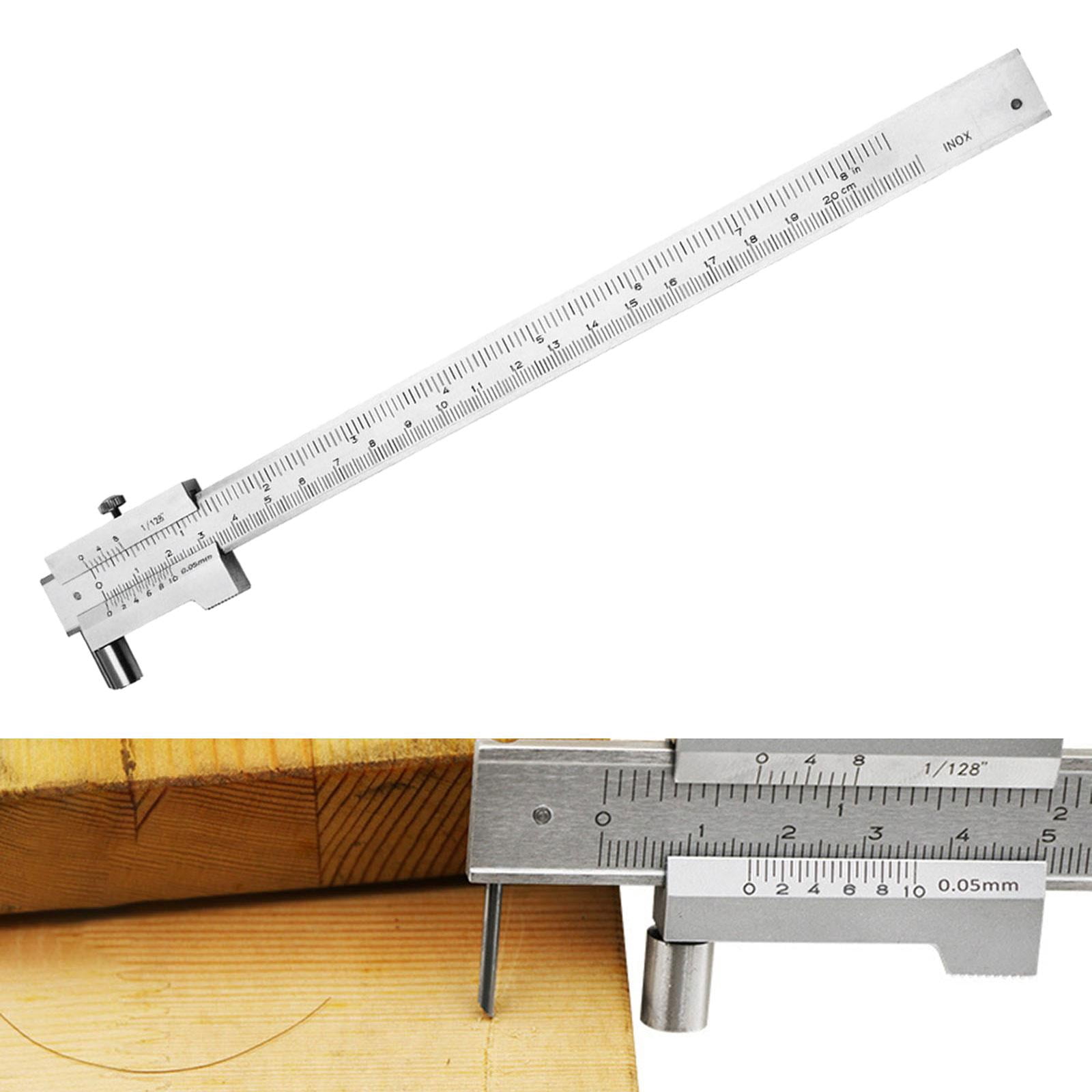 Fzaqwen 0-200mm Parallel Scribe Calipers inch/Metric Sliding Gauge Caliper for Workplace