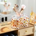 thumbnail image 3 of Yayeee 2 Pack Qtip Holder Bathroom Cotton Swab Canister with Lid Clear Dispenser Set, Orange Leaves, 3 of 6