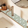 thumbnail image 2 of Yayeee Faucet Mat for Kitchen Sink 14.7" Diatomite Long Splash Guard Pad, Green Floral Cat Pattern, 2 of 7