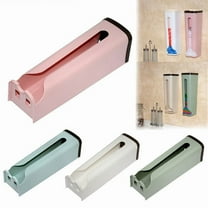 Cheers.US Plastic Bag Holder, Wall Mount or Adhesive, Grocery Bag Storage Holder Wall Mounted Reusable Garbage Bags Trash Bags Dispenser for Kitchen Home