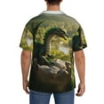 thumbnail image 3 of Kdxio Men's Hawaiian Shirt for Men Short Sleeve Shirt Deep Forest Stone Green Dragon Summer Casual Holiday Beach Button Down T-Shirts, 3 of 5