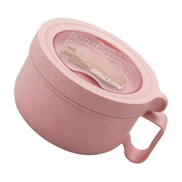 Cuenco de Ramen Cateissary elegante para arroz versátil duradero seguro con tapa Mostrada rosa