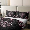 thumbnail image 3 of Manfei Bohemian Damask 100% Cotton Duvet Cover Queen Size, Black Pink Bedding Sets Queen Size, Victorian Flower Bed Set, Breathable Bedroom Decoration, 3 of 9
