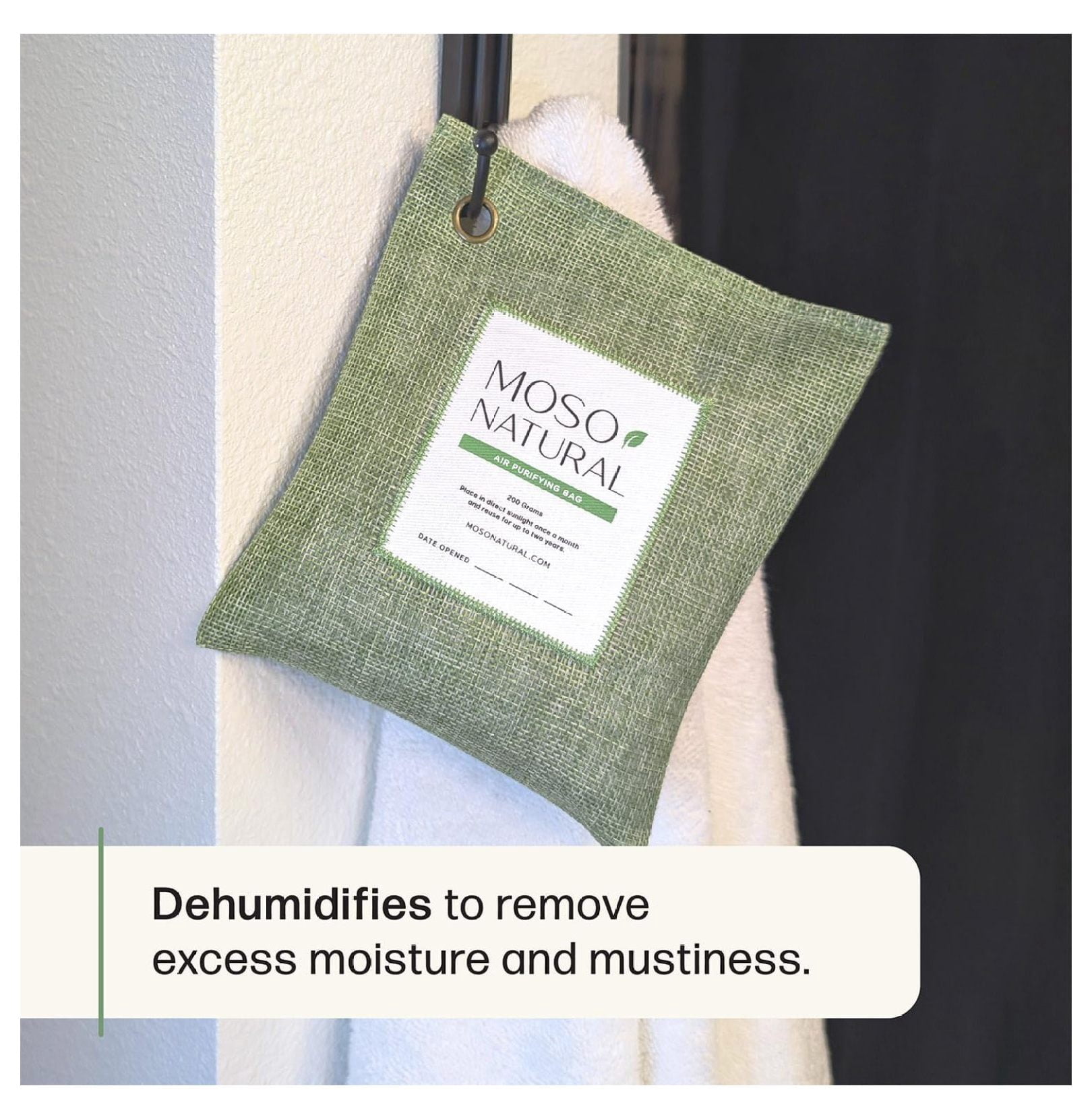 Air Purifying Bag 200g (3 Pack). A Scent Free Odor for Cars, Closets, Bathrooms, Pet Areas. Premium Moso Bamboo Charcoal Odor Absorber. Two Year Lifespan! (Green)