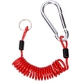 thumbnail image 1 of shiyou-Glarks 6FT Breakaway Trailer Cable Trailer Brake Cable Stainless Steel Spring Towing Coiled Wire Safety Cables Strap Ground Clip for RV Towing Trailer Emergency, 1 of 4