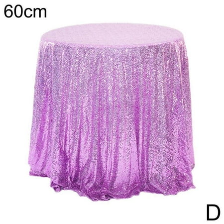 

1X Sequin Tablecloth Round Table Cloth Topper Wedding Fabric Banquet Party H9C2