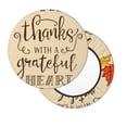 thumbnail image 2 of Naloa Thanksgiving With A Grateful Heart Round Bar Stool Cushion Cover 12-14 inch, Fits Kitchen, Office, Restaurant Chairs - 14 inch, 2 of 7