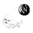 thumbnail image 2 of fastboy 1 Pair Men's Letter Cufflink Wedding Formal Initial Alphabet Stainless Steel Cufflink, Letter W, 2 of 8
