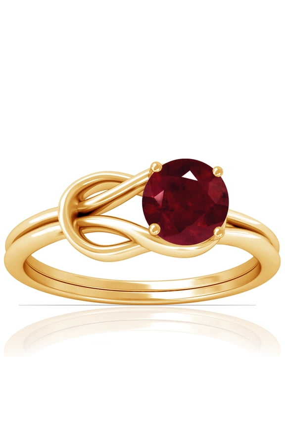 July Birthstone - Vintage Prong Set Round Ruby Solitaire Ring (Grade - AA | 1.05cts.)