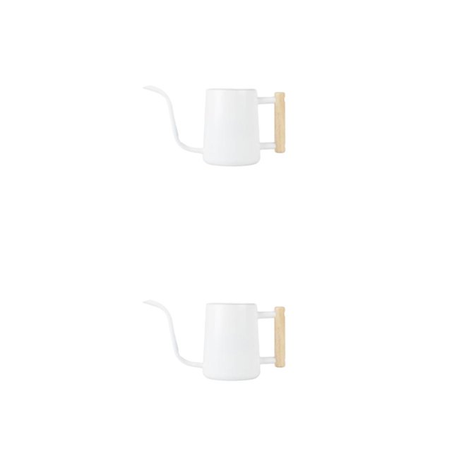 Wosthever Regadera para plantas de interior - Acero inoxidable resistente Mango de fácil de agarrar Blanco simple blanco 2piezas