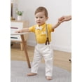 thumbnail image 5 of CARETOO Baby Boy Clothes Suit Gentleman Short Sleeve Romper Suspender Pants Bowtie Hat Outfit 0-24M, 5 of 9