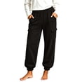 thumbnail image 2 of Xdegoge Cargo Joggers for Women High Waisted Athletic Casual Elastic Waist Cuffed Hem Trousers with Pockets Comfortable Lightweight Hiking Workout Lounge Wear, 2 of 5