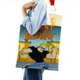 thumbnail image 4 of Johnny Bravo-theme canvas Tote Bag for Women Aesthetic Shopping Grocery Reusable Bags with Inner Zipper Women Gift 13.8 x 15.8 inches（35x40cm）, 4 of 6