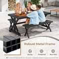 thumbnail image 6 of 54" Metal Outdoor Backless Bench, Heavy-Duty 2-Person Patio Dining Bench with Slatted Seat & X Legs, Outside Bench for Yard, Garden, Porch, 800 LBS Max Load, 6 of 9
