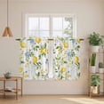 thumbnail image 3 of Summer Lemon Kitchen Curtains, Yellow Fruits Botanical Spring Floral Light Filtering Window Curtain Panels, 2Pcs Rod Pocket Window Treatments Set for Study Room Bathroom Bedroom 52x54 Inches, 3 of 9