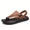 Brown, variant on Mens Sandals Indoor and Outdoor Beach Flip Flop Casual Thong Leather Slip On Two uses Athletic Slipper Soft