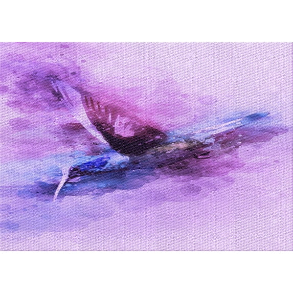 Ahgly Company Machine Washable Indoor Rectangle Transitional Purple Area Rugs, 8' x 12'
