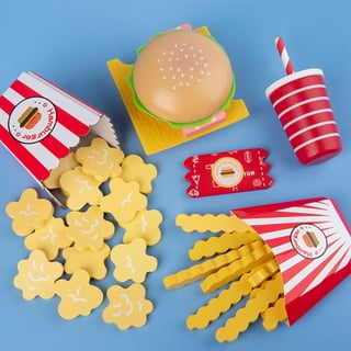 Authentic 10 Pc LPS Play Set 1 Random CAT or DOG 1 Burger 1 Fries