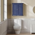 thumbnail image 2 of Over-The-Toilet Bathroom Wall Storage Cabinet with 2 Doors and Adjustable Shelves, Navy Blue, 2 of 6