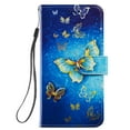 thumbnail image 3 of SaniMore for Samsung Galaxy S23 Plus Case, Anti-Fall Shock Protection Magnetic Wallet Cover for Samsung S23 Plus with Hand Strap [Card Holder & Kickstand] PU Leather Painted Pattern, Butterfly, 3 of 7