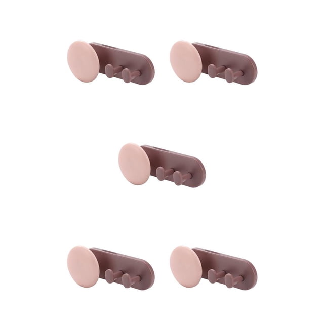 Inteprter Soporte de almacenamiento Colgador de almacenamiento de alambre autoadhesivo de plástico Gancho de estante colgante para oficina en casa, rosa y Type2 NO2 Inteprter CBP166721