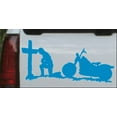 thumbnail image 1 of Christian Biker Kneeling at The Cross Car or Truck Window Decal Sticker, 1 of 1