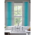 thumbnail image 2 of Turquoise Grey Ombre Sheer Curtains 63 Inch Long 2 Panels, Gradient Color Light Filtering Rod Pocket Semi Sheer Curtains, Sheer Voile Drapes for Living Room Bedroom, 52"x63", 2 of 5