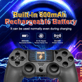thumbnail image 4 of Salange 2 Packs de Control Inalámbrico para P4, Control Remoto Bluetooth P4, Gamepad Recargable Compatible con P4/PC/Steam, con Doble Sensor de Movimiento de Choque/audio/seis Ejes,, 4 of 6