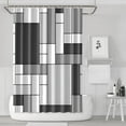 thumbnail image 1 of Ensemble de Rideaux de Douche avec Encliquetage, Forme Carrée Ronde Mi-Siècle (5) Rideaux de Douche Imperméables, Doublure de Douche Décorative en Polyester, Rideaux de Salle de Bain, 72x72 Pouces, 1 of 4