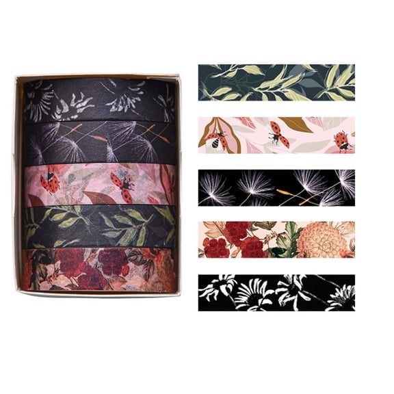 Masking Tape Retro Washis Tape Artists Tape Decorative Tape Forests Plant Print Crafting Tape Craft Supplies