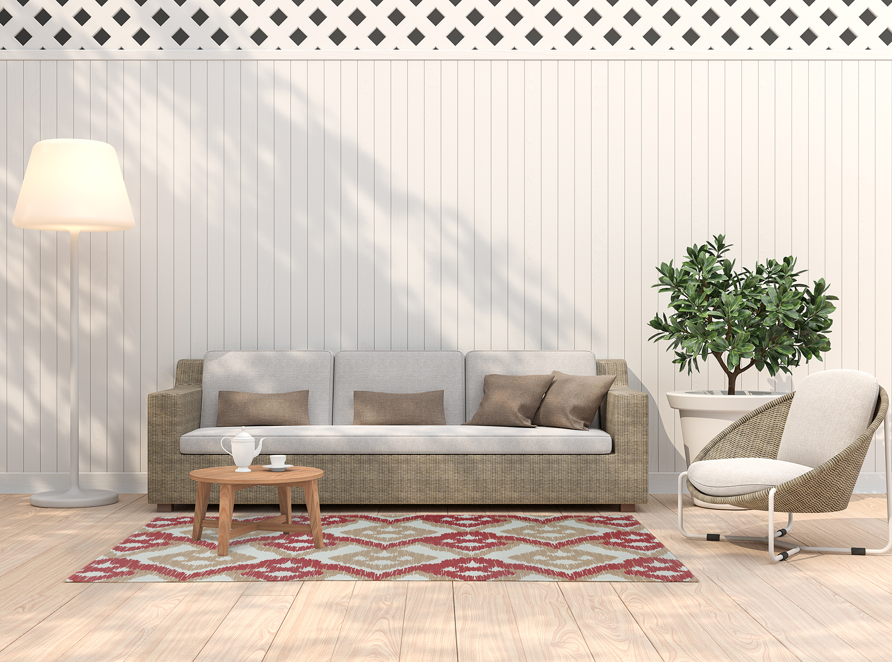 Simply Daisy 5' x 7' Ligonberry Red Hipster Spring Chenille Indoor/Outdoor Rug