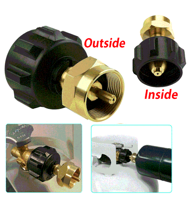 Propane Refill Adapter Lp Gas 1 Lb Cylinder Tank QCC1 Coupler Valve