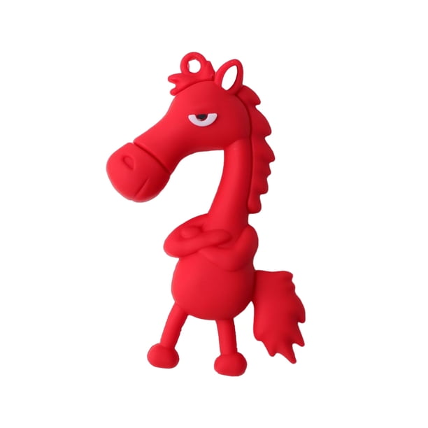 Llavero con colgante de caballo de dibujos animados en 3D, llavero con anilla de metal, accesorio multifuncional para regalo.