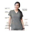 thumbnail image 3 of Adar Pro Scrubs For Women - Modern V-Neck Scrub Top, 3 of 7