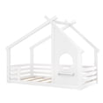 thumbnail image 4 of Miniyam Twin Floor Bed for Kids with Guardrails and Roof, Montessori House Bed Frame, White, 4 of 7