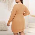 thumbnail image 3 of Maean Women's Plus Size Dress Knit Long Sleeve Loose Midi Sweaters Dresses Fall Winter Fashion Clothes, 3 of 4