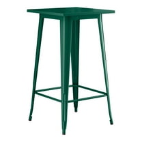24" Square All Weather Emerald Metal Restaurant Patio Bar Height Table For Indoor or Outdoor Use