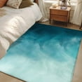 thumbnail image 5 of Blue Teal Ombre Washable Area Rugs 3'x5', Coastal Beach Abstract Modern Low Pile Throw Living Room Rug Non-Slip Sturdy Edge Binding Carpet for Indoor Entryway Bedside Kitchen, 5 of 9
