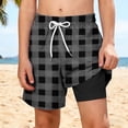 thumbnail image 4 of Guluxicc Boys Swim Trunks with Compression Plaid Kids Printed Beach Shorts Summer Quick Dry Bathing Suit Swimsuit with Pockets, 4 of 10