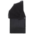 thumbnail image 2 of vidaXL Outdoor Sofa Bed with Canopy Poly Rattan Black, 2 of 5
