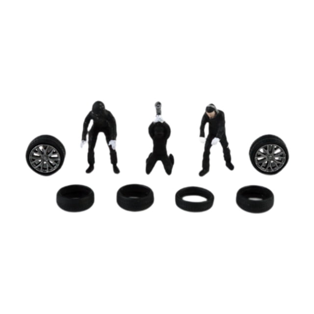 Figuras de pintadas a mano a escala 1:64, modelo de mecánico de automóviles, objetos de colección, dioramas, accesorios para fotografía de negro