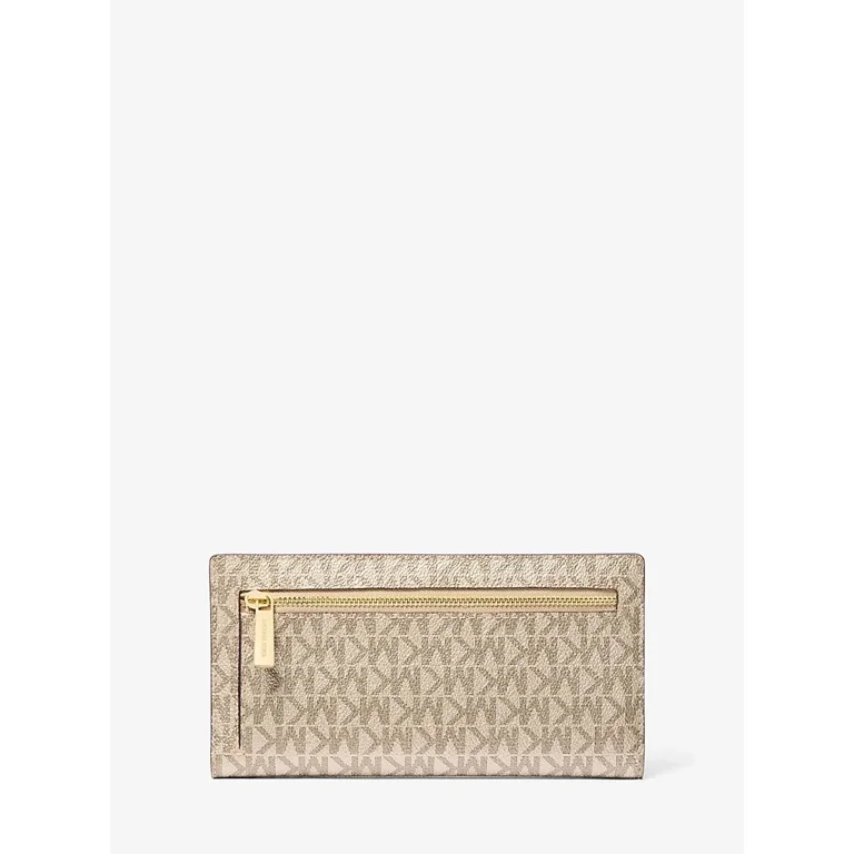 新品 MICHAEL KORS CARSON 2way VANILLA タグ付き Michael Kors Carson Large Snap Wallet Pale Gold MK Signature