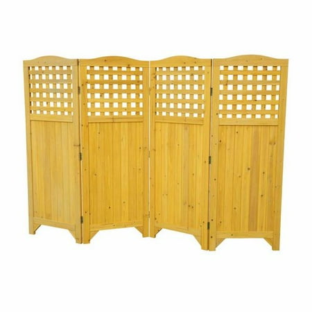 Leisure Season Folding Patio and Garden Privacy Screen, Medium Brown