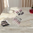 thumbnail image 4 of Conjunto de Brochas de Maquillaje Conveniente de 10 Pcs Unique Bargains para Viajes de Negocios Púrpura Marrón de Lana de Fibra Artificial Plástico, 4 of 5