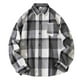 thumbnail image 1 of Blusa y camisa de manga larga con cuello vuelto para hombre, blusa informal a cuadros a la moda con botones y cuello vuelto, blusa de poliéster para hombre, 1 of 9