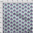 thumbnail image 2 of oneOone Cotton Jersey Purple Fabric Leaves & Floral Block Diy Clothing Quilting Fabric Print Fabric By Yard 58 Inches Wide, 2 of 4