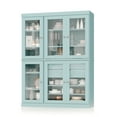 thumbnail image 4 of 100% Solid Wood 48.5" Pantry China Cabinet with Clear Glass Doors, 2-Drawers and Adjustable Shelves, 4 of 6