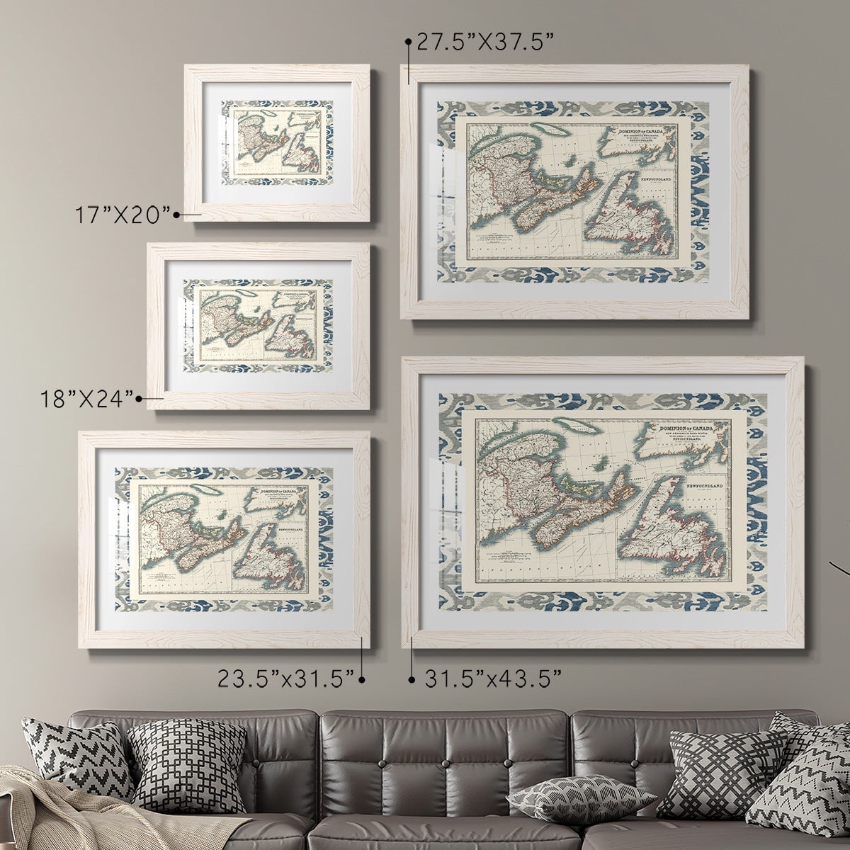 Bordered Map of Canada-Premium Framed Print - Ready to Hang