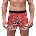 thumbnail image 1 of Festive Reindeer Snowflake Print Underwear Soft Breathable Holiday Briefs Comfortable Stretch Fit Elastic Waistband For Daily Wear And Men's Men Briefs No Ride up Comfortable Undies for Men 2x Red L, 1 of 5